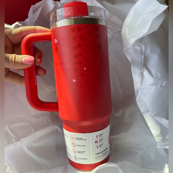 Limited Edition Valentine’s Day Ruby Hearts Stanley Tumbler 30oz quencher NWT - Picture 3 of 7